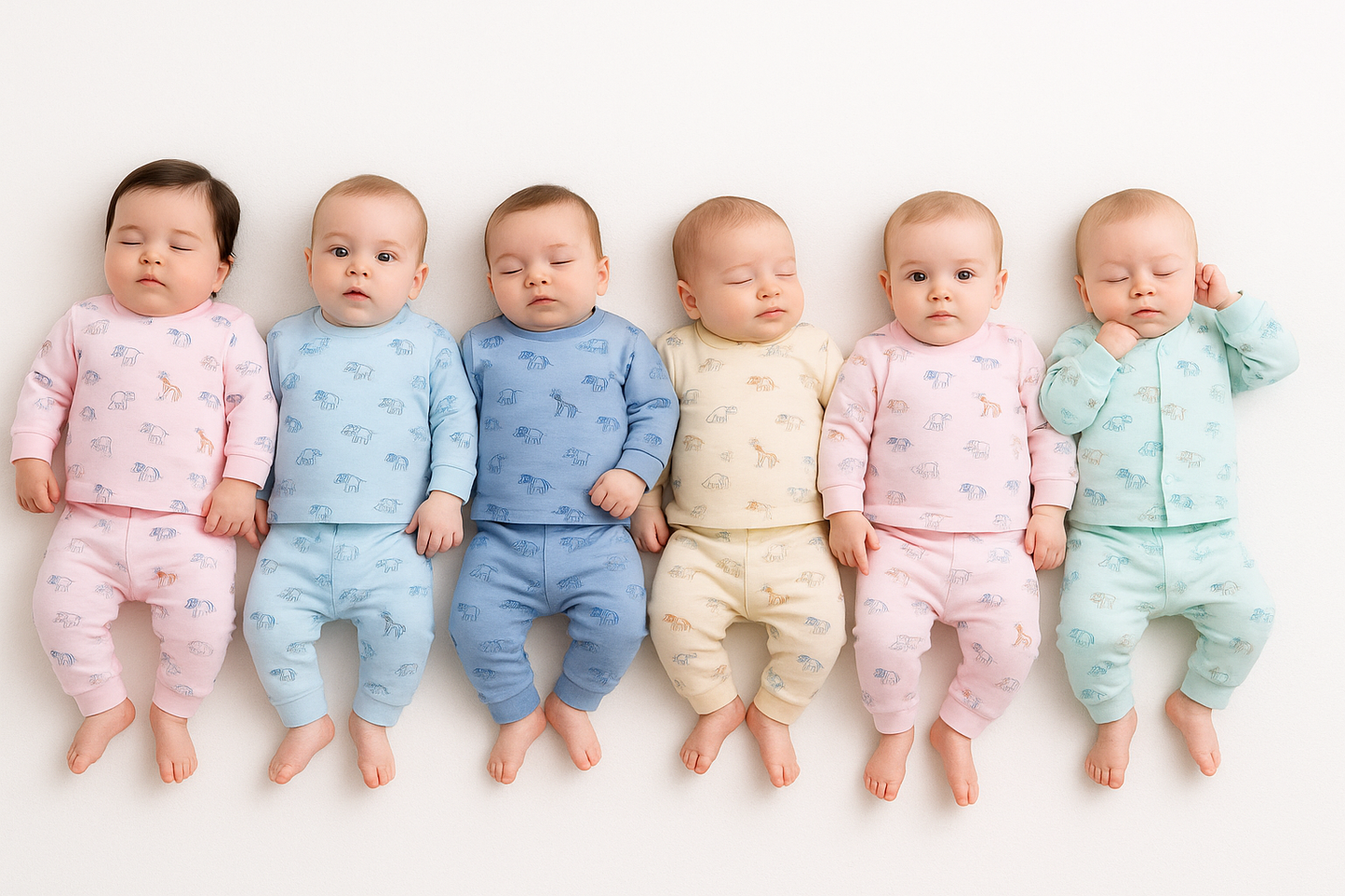 Baby Jogger Legging Suits – Soft Cotton 2-Piece Set (3 to 18 Months) | 6 Pastel Animal Prints image 1