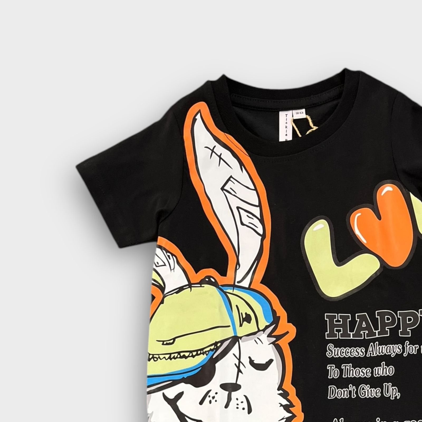 Hip Hop Kids Unisex Co Ord Set 3 to 10 years Love Bunny Black image 3