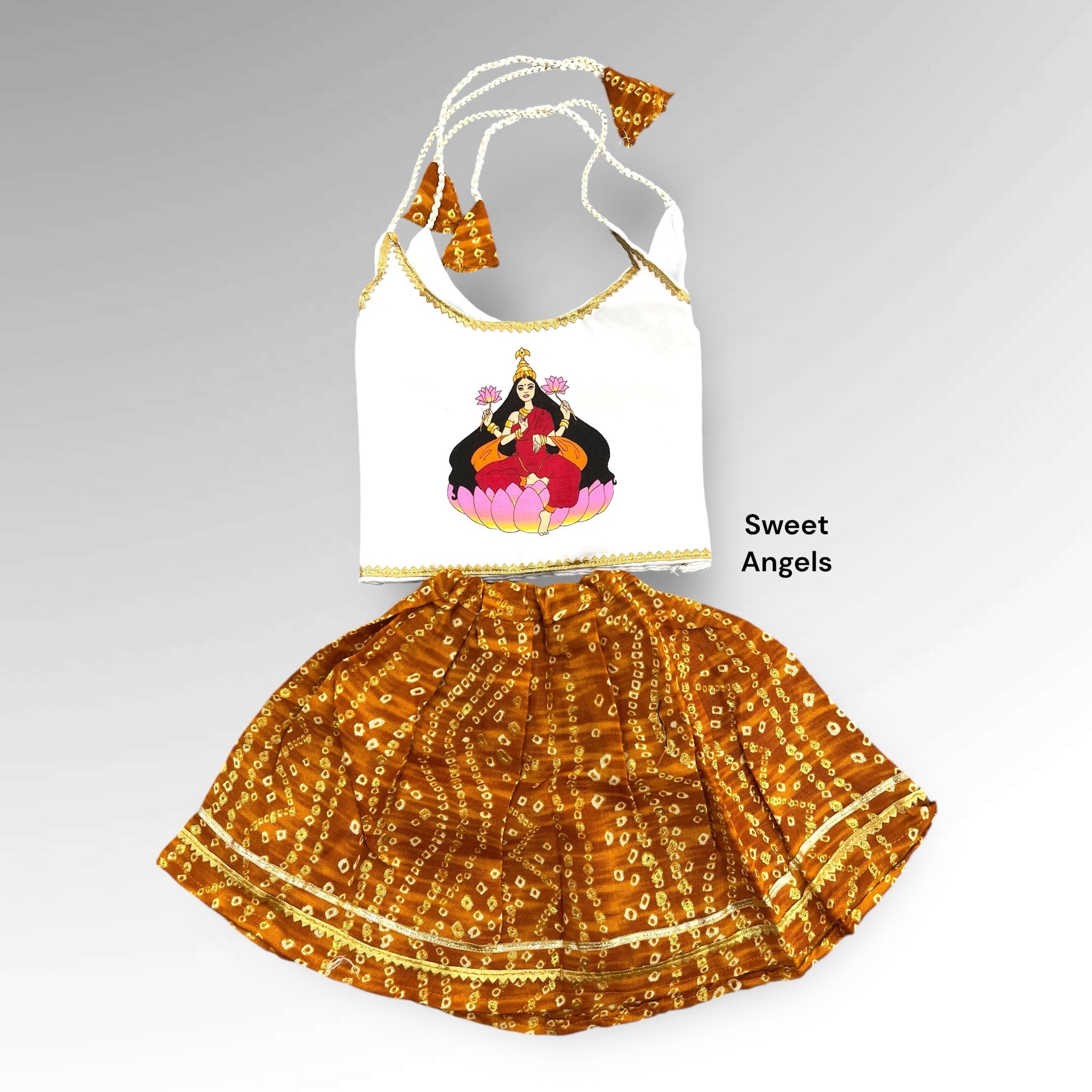 Girl Chatthi Clothing | Soft Cotton with Goddess & Ganesh Prints image 0