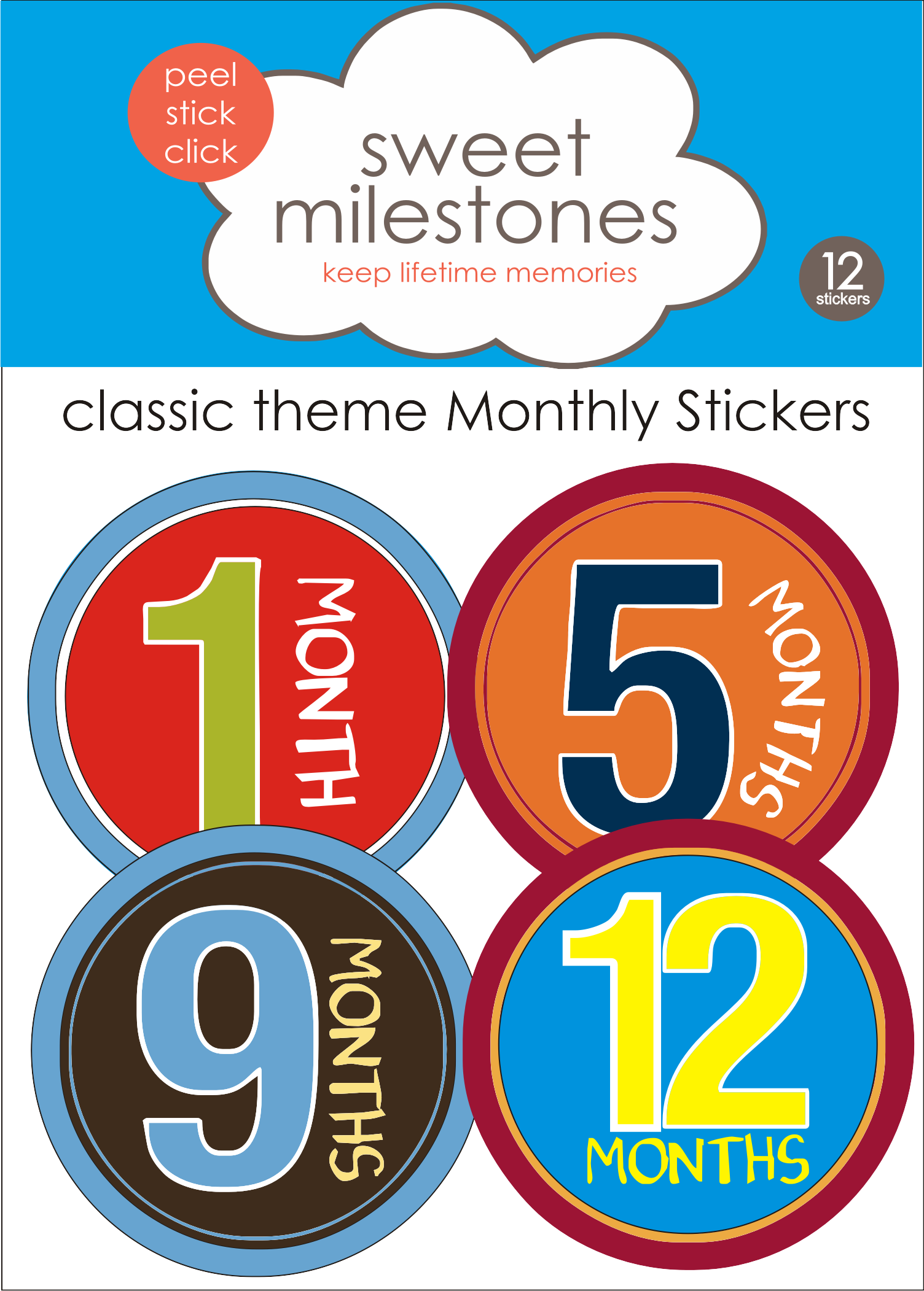 Baby Milestone Monthly Stickers Cowboy Theme image 0