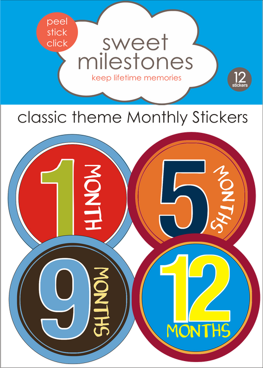 Baby Milestone Monthly Stickers Cowboy Theme image 0
