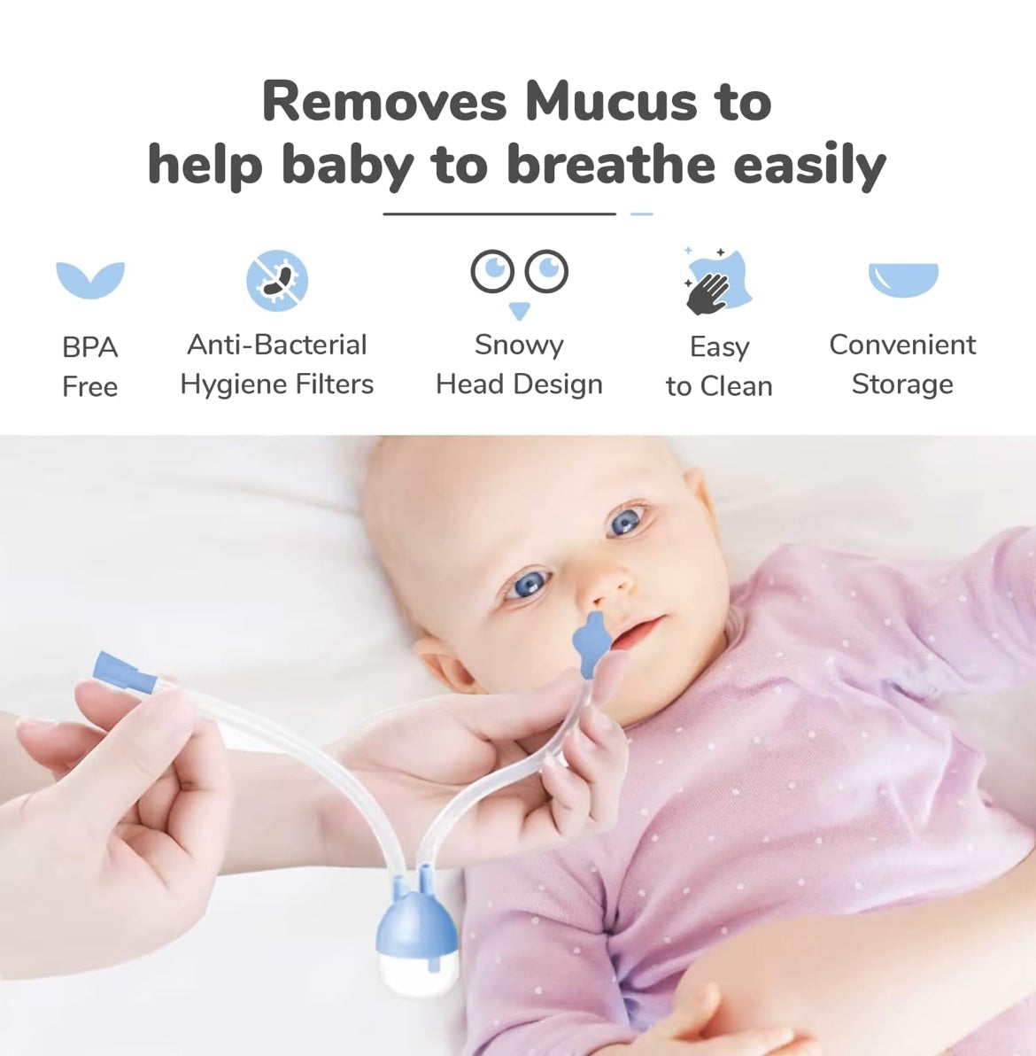 Nasal Cleaner For Baby Painless Relief from Mucus and Blocked Nose image 1