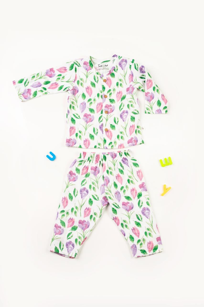 Muslin Baby 1 to 3 years Tulip Night Suits Organic - 18 to 24 m image