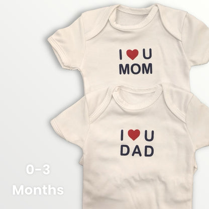 Newborn Bodysuit i love mom dad 2pc set image 1