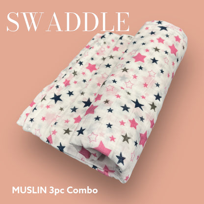 Muslin Swaddle Wrapper 3-Piece Combo – Soft, Breathable Baby Blankets with Adorable Prints image 3