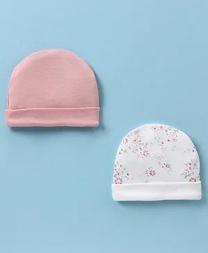 Cap Set Organic Cotton assorted Preemie 2pc pack image 2