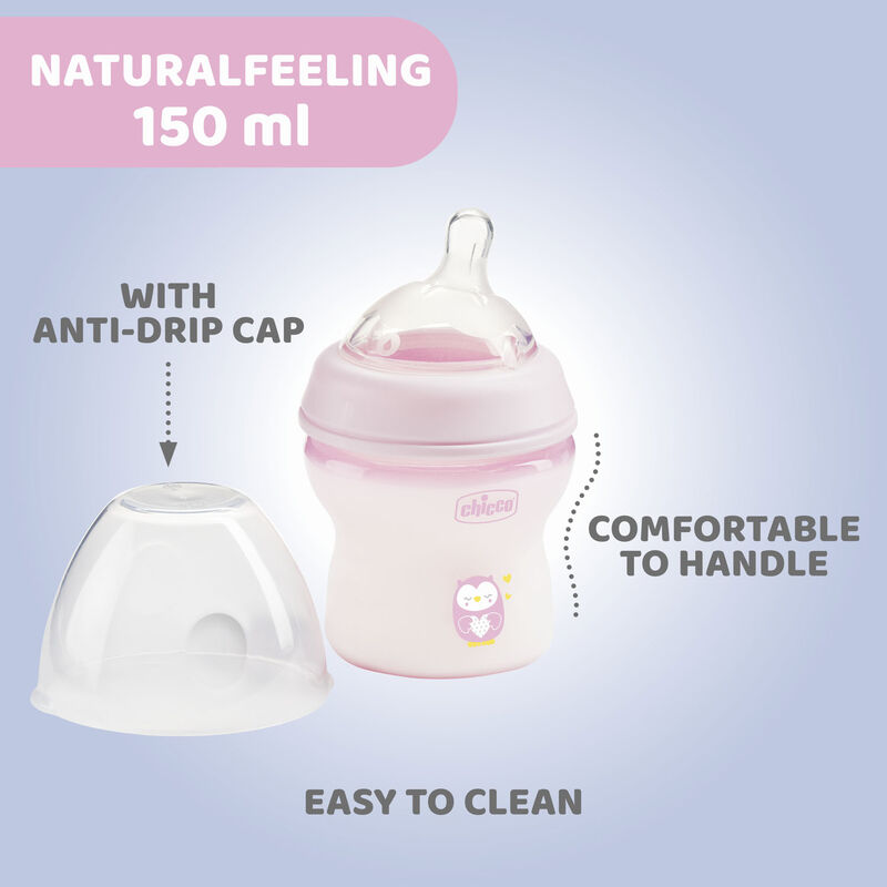 NaturalFeeling Feeding Bottle (150ml, Slow) (Pink) image 2