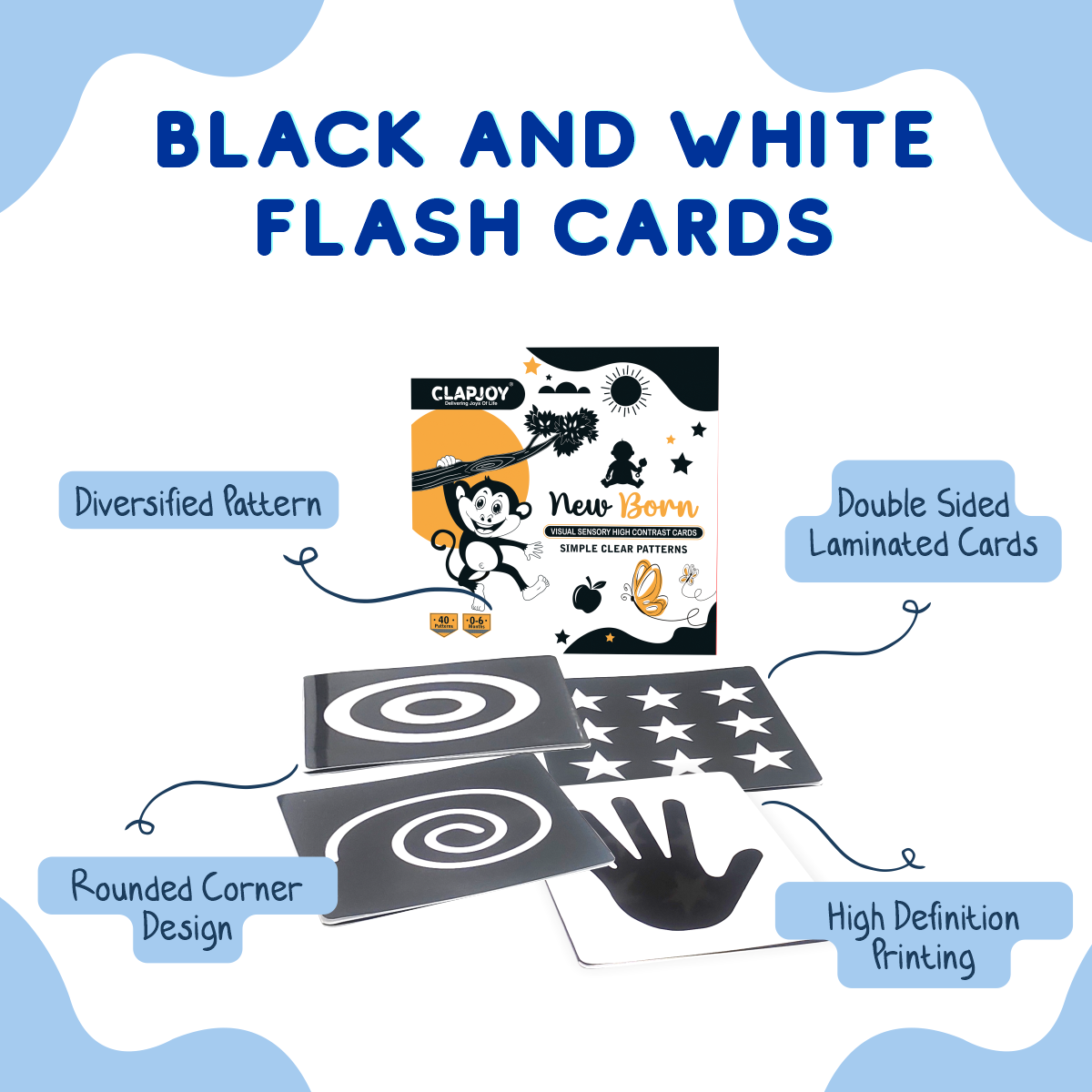 Black and White Flash Cards for Infant Babies for Age 0-6 Months image 3