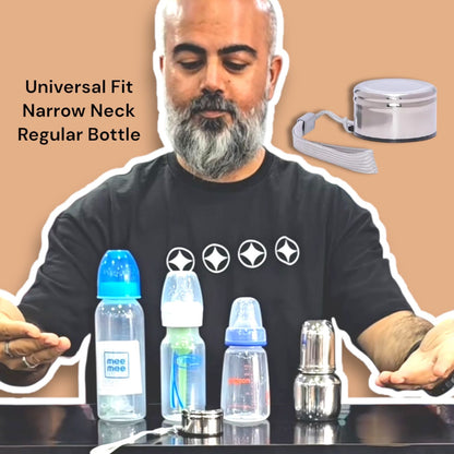 Capster- The Regular Neck Steel Baby Feeding Bottle Cap image 1