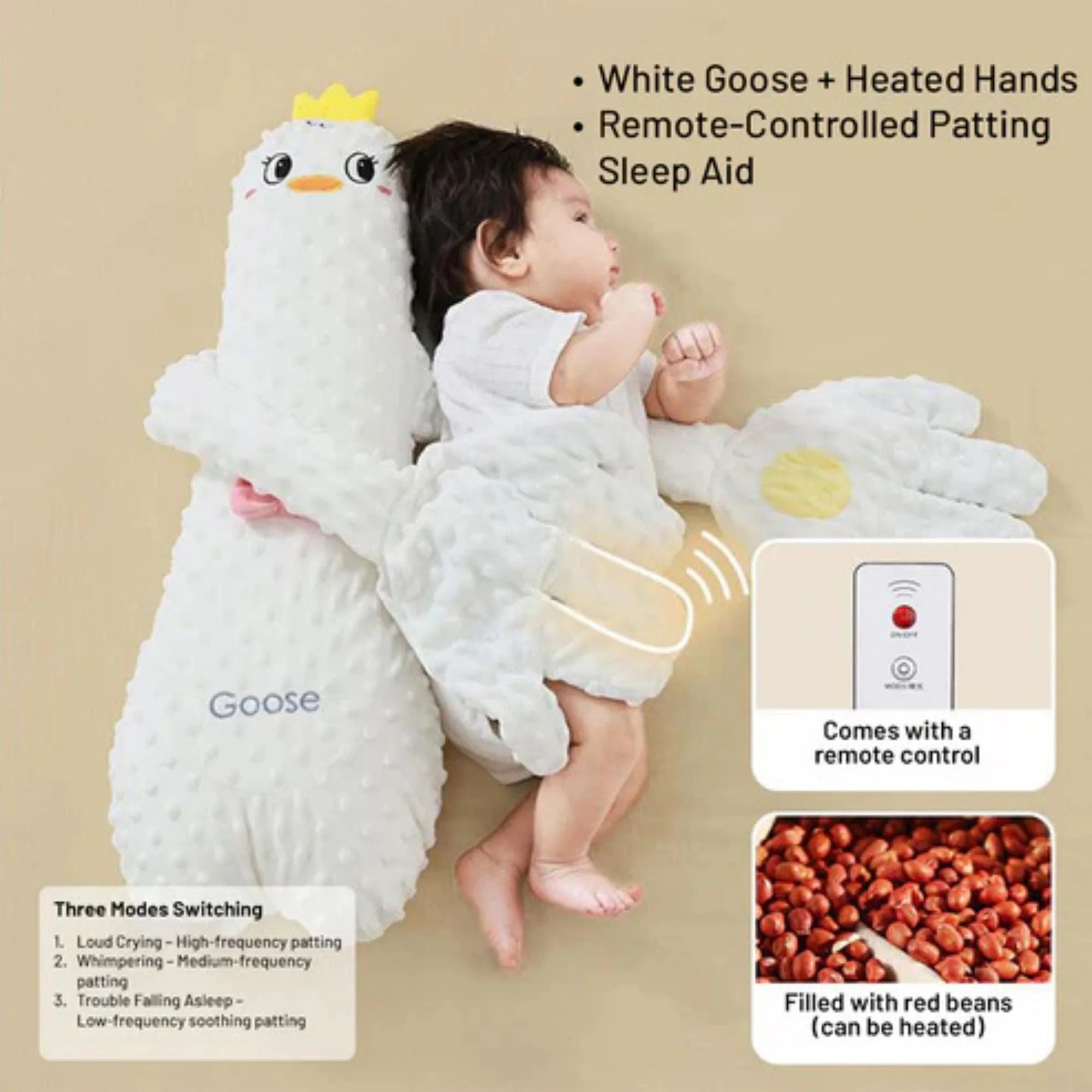 THAPKI Sleep Buddy Pat Pillow Toy – Best Cry Baby Solution for Soothing Sleep Patter Goose