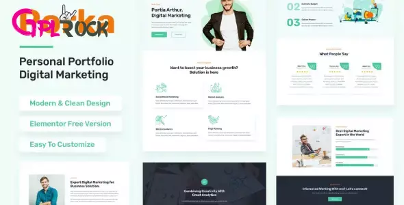 Porka – Digital Marketing Personal Portfolio Elementor Template Kit