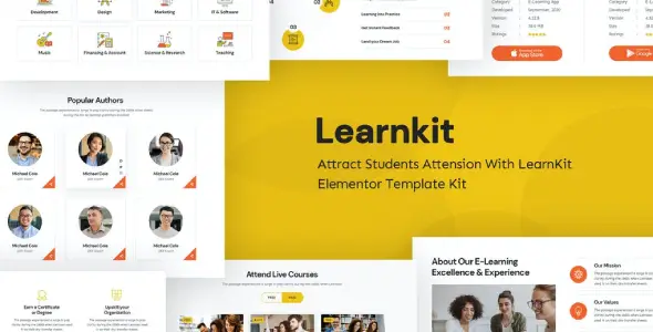 LearnKit – e-Learning Elementor Template Kit