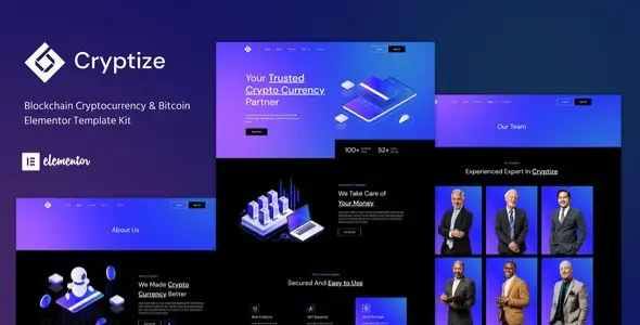 Cryptize – Blockchain Cryptocurrency & Bitcoin Elementor Template Kit