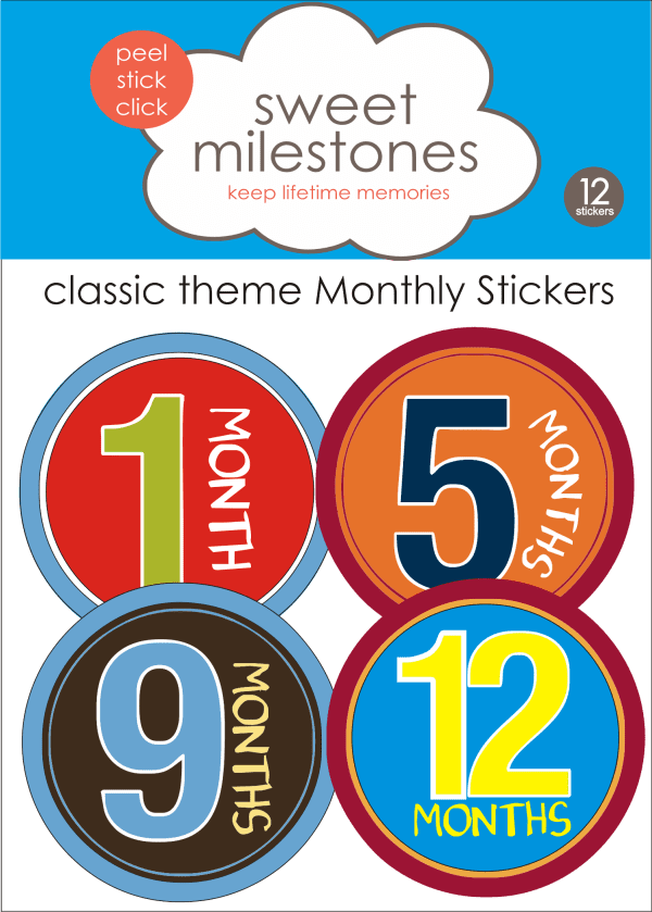 Baby Milestone Monthly Stickers Cowboy Theme