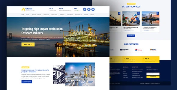 Industrial Business Responsive WP theme – Offshore