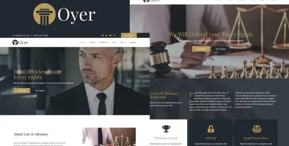 Oyer – Lawyer & Attorney Elementor Template Kit
