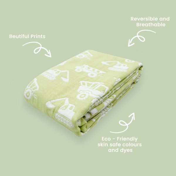 Organic Cotton  Blanket - Green - Image 4