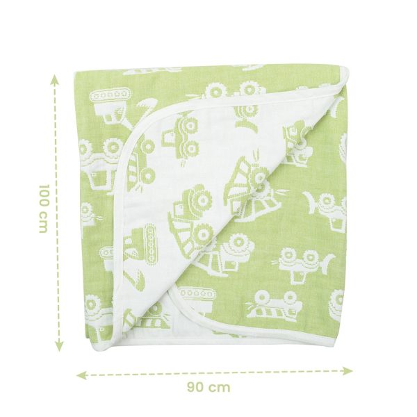 Organic Cotton  Blanket - Green - Image 3