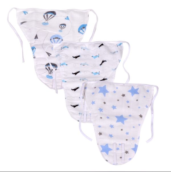 Baby 100% Organic Muslin Nappy padded assorted prints