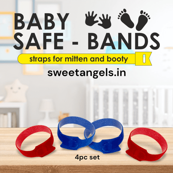 Baby Safe Bands - Straps for Mitten and Booty red blue combo