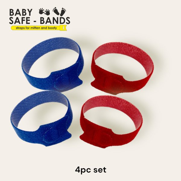 Baby Safe Bands - Straps for Mitten and Booty red blue combo - Image 2