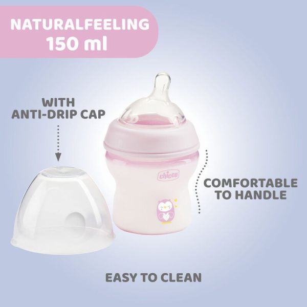 NaturalFeeling Feeding Bottle (150ml, Slow) (Pink) - Image 3