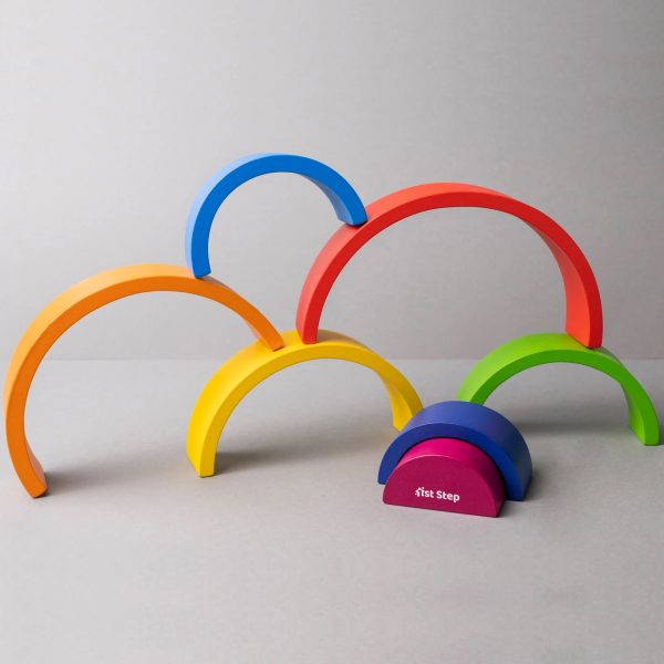 7 PCS NATURAL WOODEN RAINBOW STACKER toy - Image 4