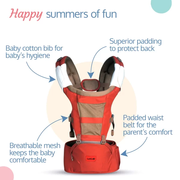 Royal Hip Seat Baby Carrier Orange | Ergonomic and Comfortable - Image 3