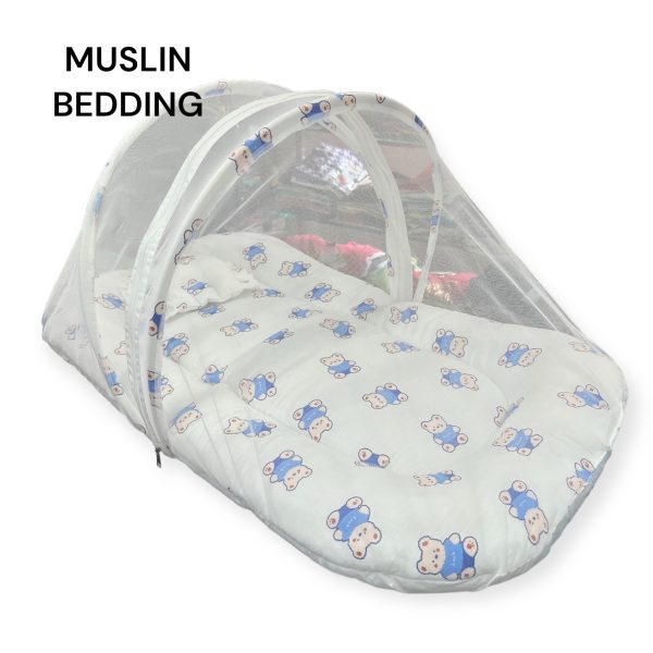 Muslin Baby Bedding with Net and Pillow - Image 10