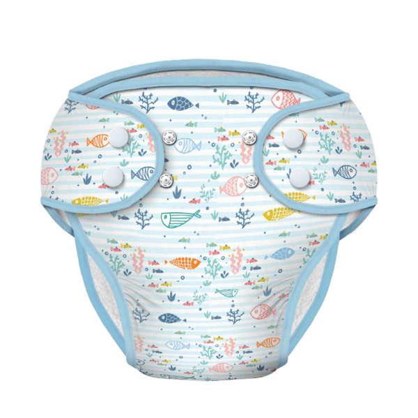 Washable ReUsable Diaper with Pad FISH