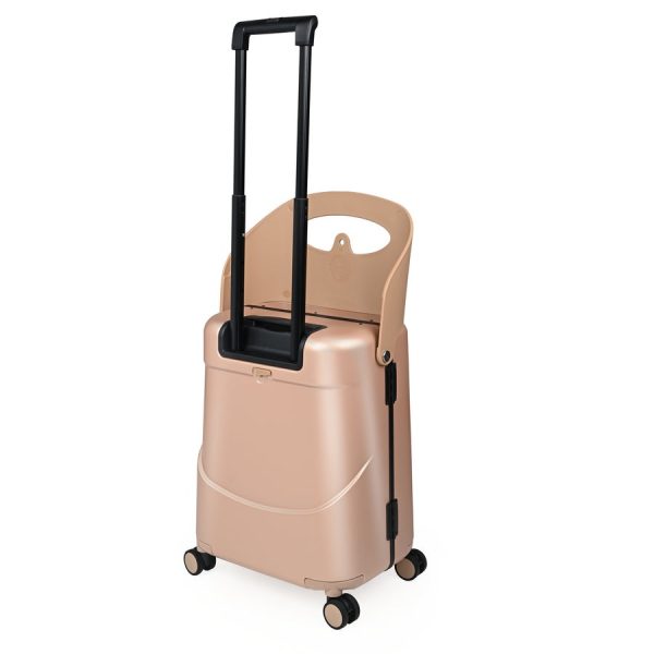 MIAMILY Champagne Gold Ride-On Trolley Carry-On Luggage 18 Inches - Image 2