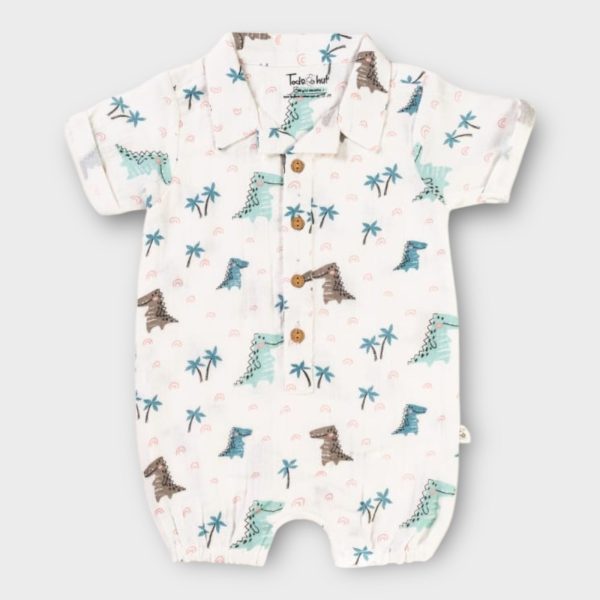 Muslin Romper Boys Dino