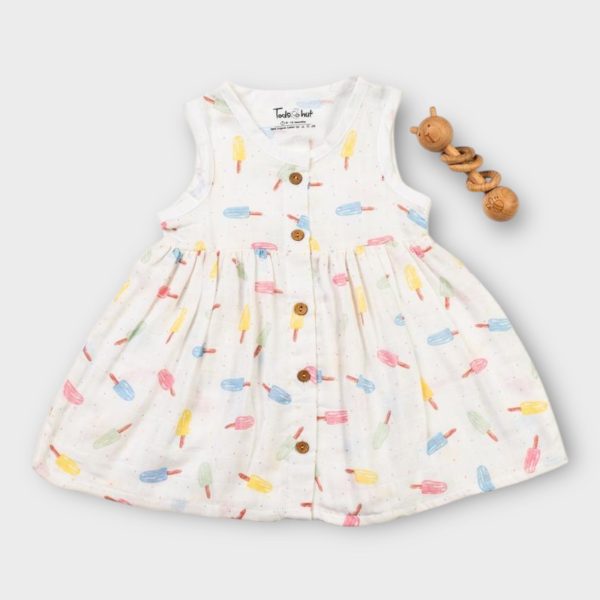 Muslin Frock sleeveless candy