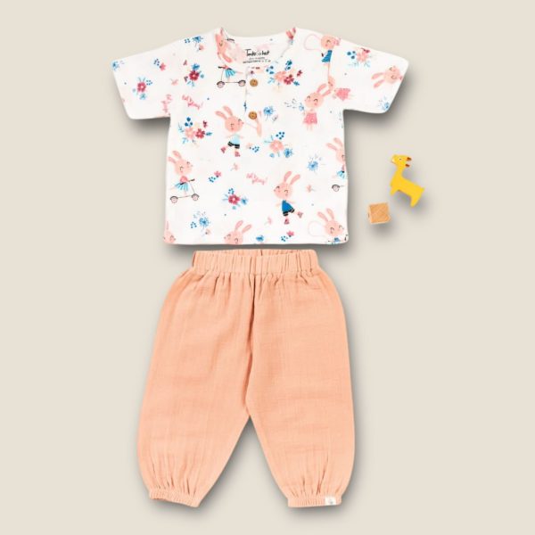 Muslin Kurta Jogger set Bunny