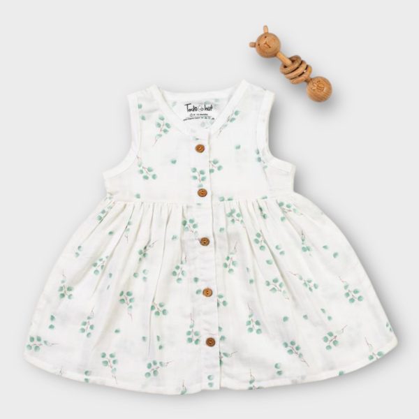 Muslin Frock sleeveless plant