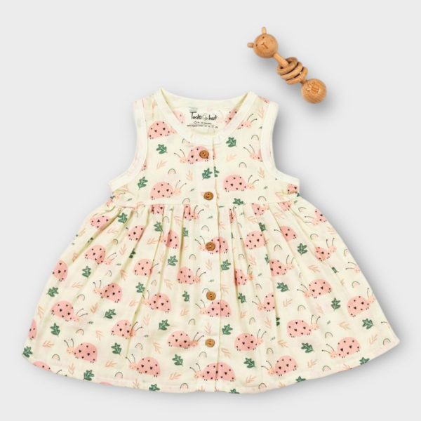 Muslin Frock sleeveless tortoise