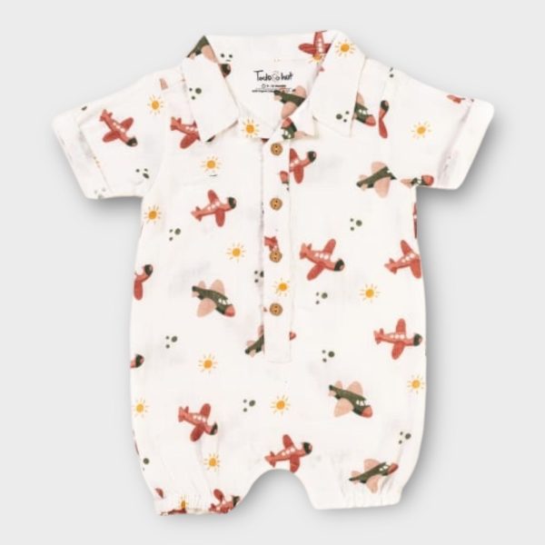 Muslin Romper Boys Airplane