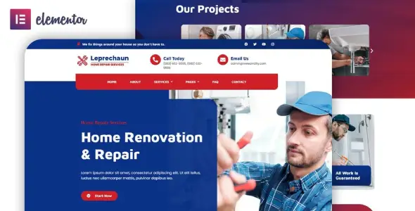 Leprechaun – Home Repair Elementor Template Kit