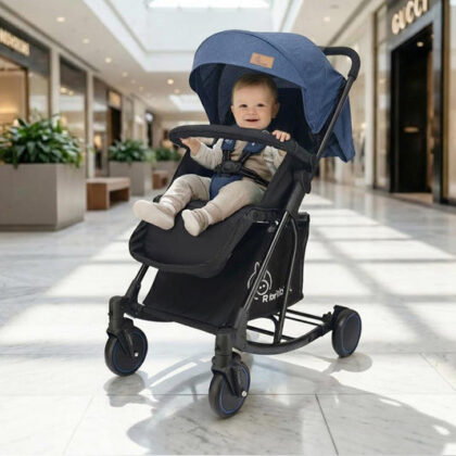 Rock N Roll 2 In 1 Baby Stroller Cum Rocker, Light Weight, Compact Travel Friendly, One Hand Fold - Blue