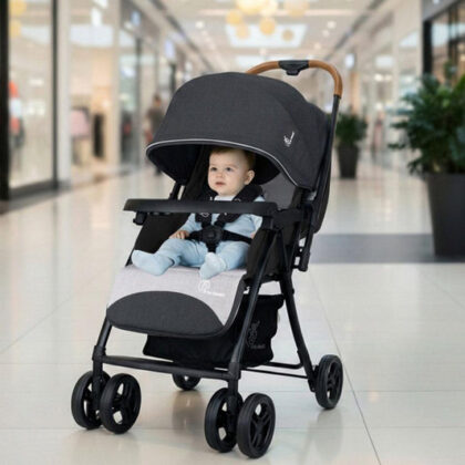 Poppins Joy Cute Stroller For Kids - Black Grey