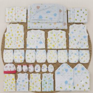 Sweet Angels Ultimate 60-Piece Newborn Baby Hospital Delivery Kit - Organic Cotton Assorted Prints