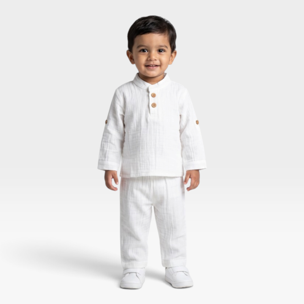 Muslin Kurta & Pant Set Unisex baby and toddler group