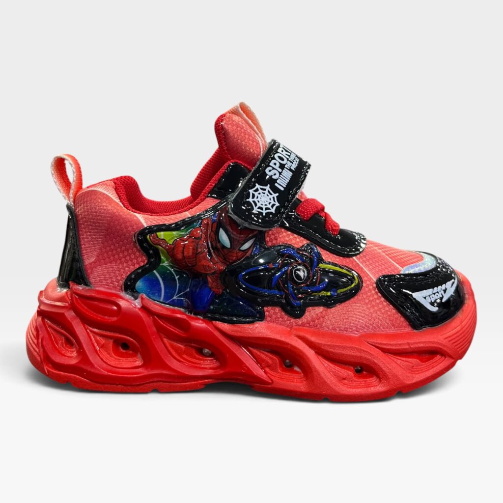 Spiderman Red Shoes with LIGHTs 3-6 years