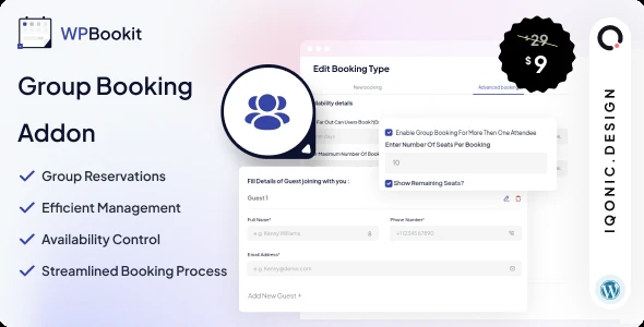 WPBookit – Group Booking (Addon)